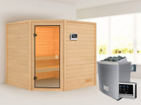 Sauna Massivholzsauna Tilda, inkl. 4,5 kW Ofen mit externer Steuerung