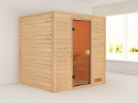 Sauna Massivholzsauna Anja, inkl. 4,5 kW Ofen mit integrierter Steuerung