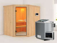 Sauna Systemsauna Siirin, inkl. 4,5 kW Bio-Ofen mit externer Steuerung