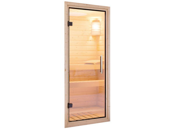 Türpaket 68 mm Sauna Klarglas 655 * 1750 mm