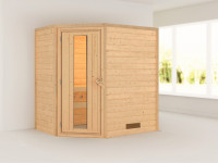 Sauna Massivholzsauna Svea Holztür mit Isolierglas
