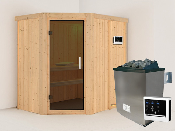 Sauna Systemsauna Carin, inkl. 9 kW Ofen mit externer Steuerung