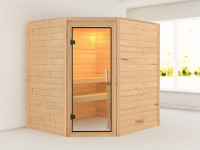 Sauna Massivholzsauna Mia, inkl. 4,5 kW Ofen mit integrierter Steuerung