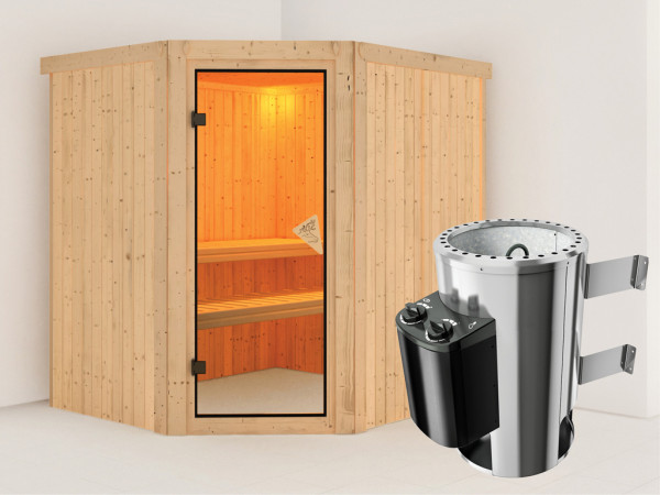 Sauna Systemsauna Lilja inkl. Plug & Play Saunaofen Steuerung