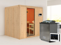 Sauna Systemsauna Sodin, inkl. 9 kW Bio-Ofen mit externer Steuerung