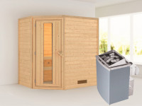 Sauna Massivholzsauna Svea, inkl. 4,5 kW Ofen mit externer Steuerung