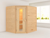 Sauna Massivholzsauna Mia Holztür mit Isolierglas