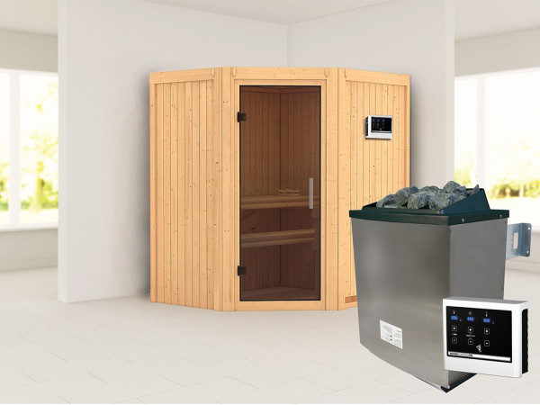 Sauna Systemsauna Taurin, inkl. 9 kW Ofen mit externer Steuerung