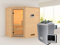 Sauna Massivholzsauna Svea, inkl. 4,5 kW Bio-Ofen mit externer Steuerung