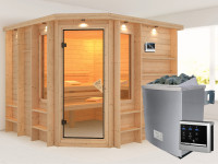 Sauna Massivholzsauna Marona inkl. 9 kW Saunaofen ext. Steuerung