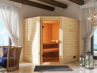 Sauna Elea mit bronzierter Glastür