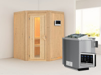 Sauna Systemsauna Larin, inkl. 4,5 kW Bio-Ofen mit externer Steuerung
