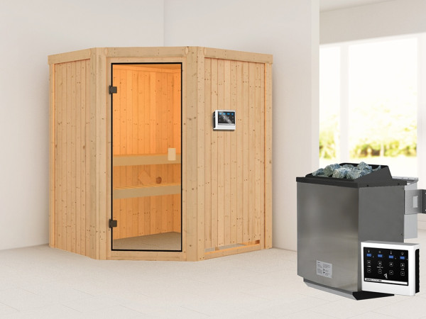 Sauna Systemsauna Faurin, inkl. 9 kW Bio-Ofen mit externer Steuerung