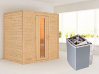 Sauna Massivholzsauna Sonja, inkl. 4,5 kW Ofen mit integrierter Steuerung