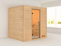 Sauna Massivholzsauna Anja, inkl. 4,5 kW Ofen mit integrierter Steuerung