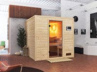 Sauna Massivholzsauna Jara, inkl. 4,5 kW Bio-Ofen mit externer Steuerung