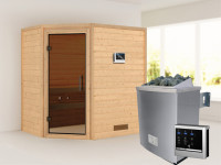 Sauna Massivholzsauna Svea, inkl. 4,5 kW Bio-Ofen mit externer Steuerung