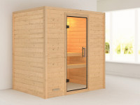 Sauna Massivholzsauna Sonja, inkl. 4,5 kW Ofen mit integrierter Steuerung