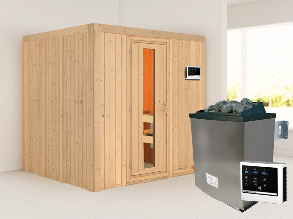 Sauna Systemsauna Sodin, inkl. 9 kW Ofen mit externer Steuerung