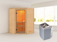 Sauna Massivholzsauna Antonia, inkl. 4,5 kW Ofen mit integrierter Steuerung