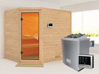 Sauna Massivholzsauna Tanami inkl. 9 kW Saunaofen ext. Steuerung