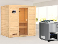Sauna Massivholzsauna Selena, inkl. 4,5 kW Bio-Ofen mit externer Steuerung